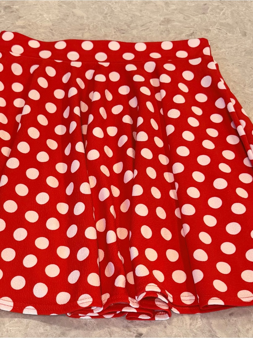 Urban CoCo Red White Polka Dot Flared Stretchy Skater Skirt Minnie Mouse